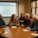 Tri-County Traffic Safety meeting with residents reviewing regional road maps