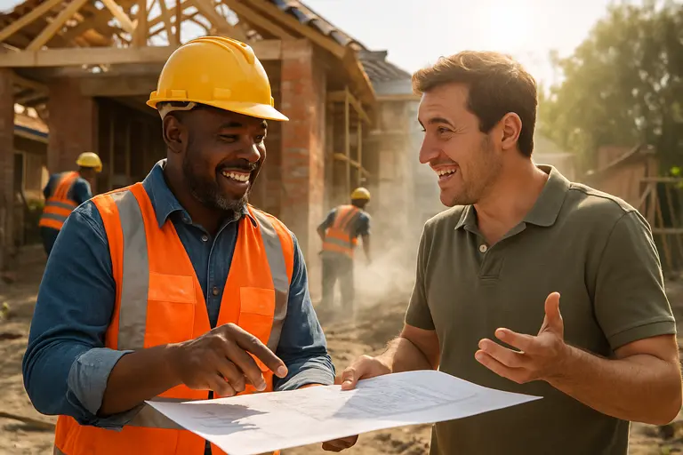 Construction materials on a residential building site in a Michigan neighborhood