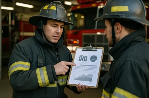 Fire Department Budget materials on a meeting table in Kimball Township