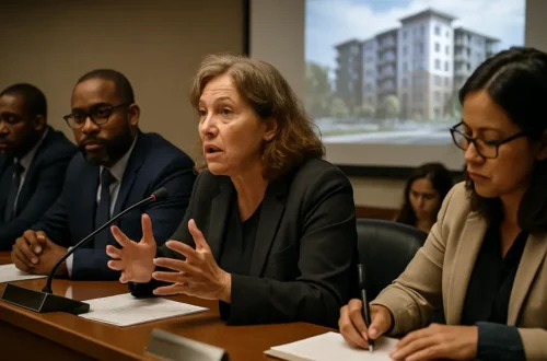 Greenville Housing TIF discussion at a local council meeting room