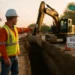 Haggerty Road Construction zone with lane markers near Livonia and Northville