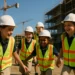K-12 Infrastructure work site outside a Michigan school building