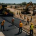 MDOT Projects road crew setting cones near a Michigan highway work zone