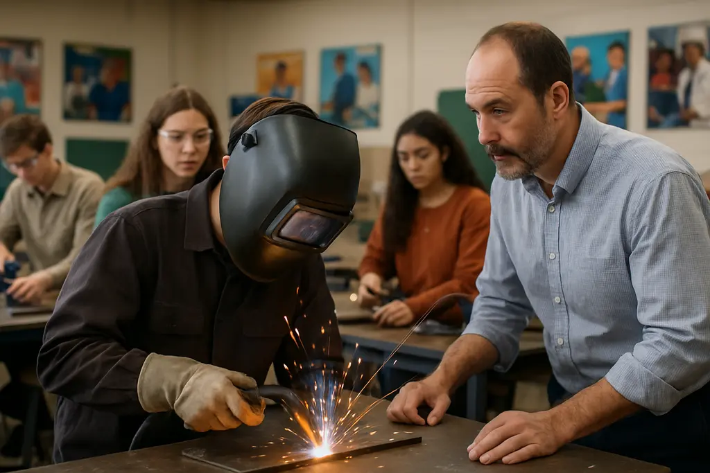 Michigan CTE Grants support students working with classroom tools and training equipment