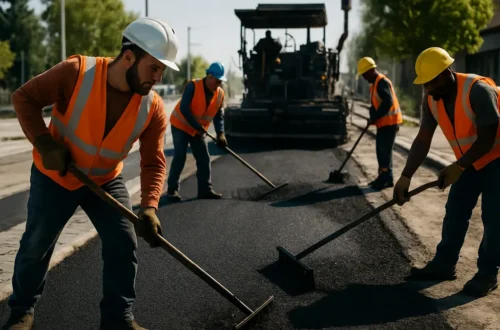Rebuilding Michigan updates with road crews working along a state highway bridge corridor